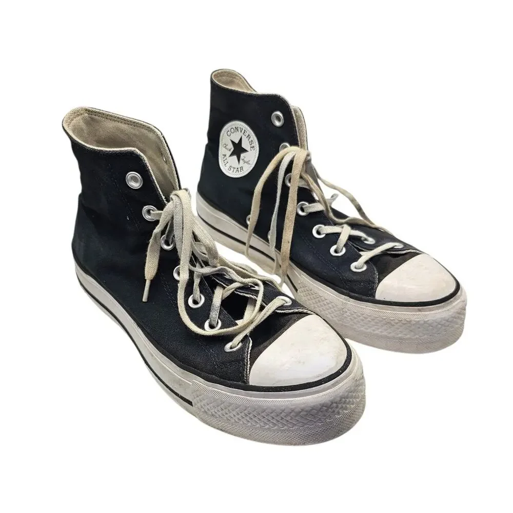 Converse Chuck Taylor All Star Platform High Top Sneakers Black Size 8